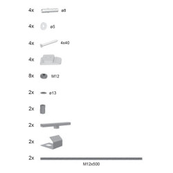 Apdailos plokštės tvirtinimo komplektas U | Tvirtinimo komplektas universalus