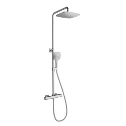 Sieninis termostatinis dušo maišytuvas 10° Free | TD 091.00/150 Dušo stovas 10° Free su termostatiniu maišytuvu ir dušo komplektu