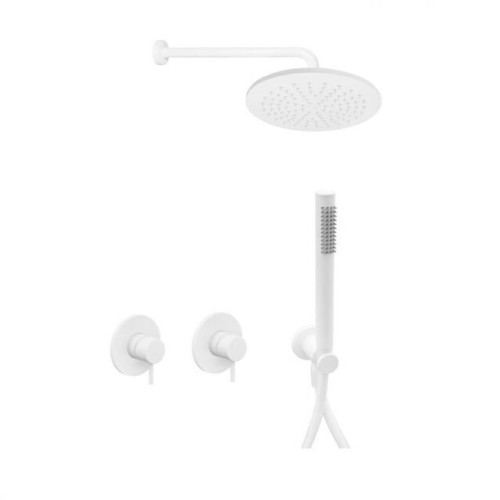 Baltos matinės spalvos potinkinė dušo sistema Paffoni Light