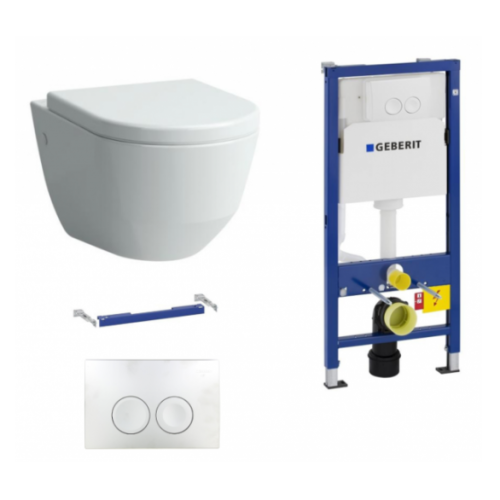 Potinkinio WC rėmo Geberit ir klozeto Laufen Pro su lėtaeigiu dangčiu komplektas Potinkinio WC rėmo Geberit ir klozeto Laufen Pro su lėtaeigiu dangčiu komplektas