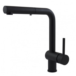 Maišytuvas plautuvei su ištraukiama žarna Paffoni Light juodas matinis