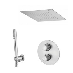 Potinkinė dušo sistema Paffoni Light su kvadratinė galva iš lubų Potinkinė dušo sistema Paffoni Light su kvadratinė galva iš lubų