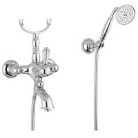  Bugnatese Oxford  retro stiliaus maišytuvas voniai su swarowski ir dušo galvute spalvų pasirinkimas chromas, bronza, auksas, nikelis