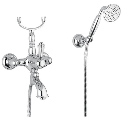  Bugnatese Oxford  retro stiliaus maišytuvas voniai su swarowski ir dušo galvute spalvų pasirinkimas chromas, bronza, auksas, nikelis