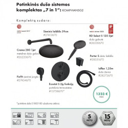 Potinkinės dušo sistemos Hansgrohe komplektas 7 in 1