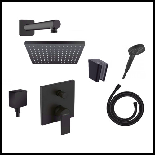 Potinkinis dušo komplektas HANSGROHE Vernis Shape 230 juodas matinis