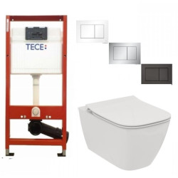 Tece potinkinis rėmas su Tece Now mygtuku (spalvų pasirinkimas) ir Ilife klozetu su lėtaeigiu dangčiu