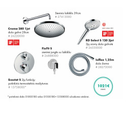 Potinkinis Hansgrohe dušo sistemos komplektas 6 in 1 chromas