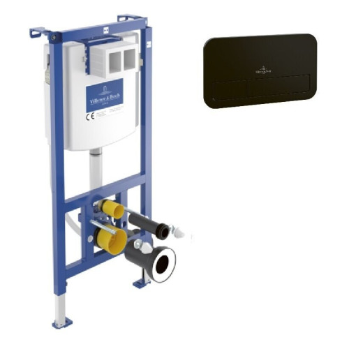 Potinkinis WC rėmas su juodu klavišu Villeroy & Boch 